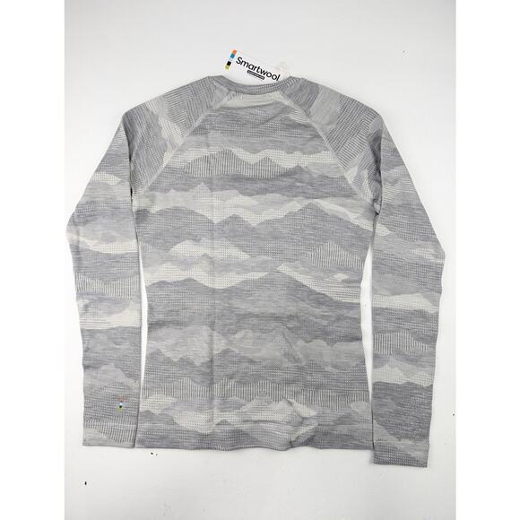 Smartwool Womens Med Crew Merino Wool Thermal Base Layer Top Gray Mountainscape - Picture 4 of 8